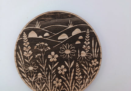 Flowers Wooden Coaster