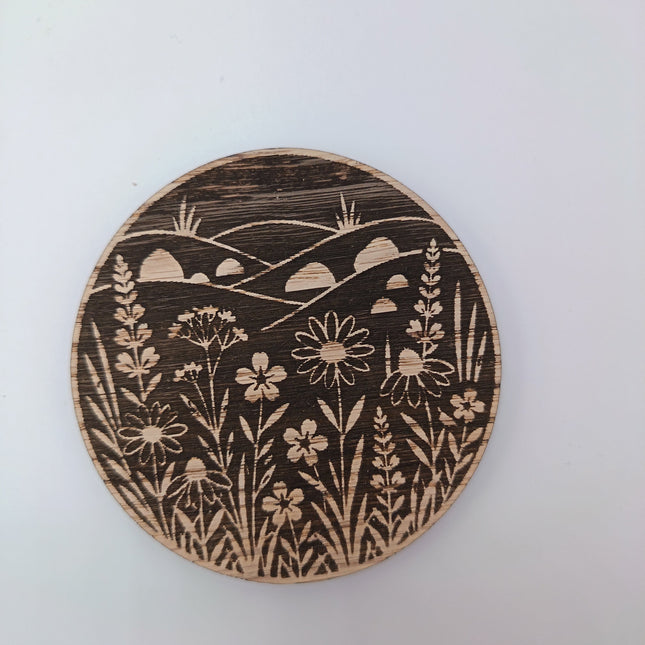 Flowers Wooden Coaster